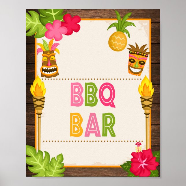 Luau BBQ Bar Sign (Front)