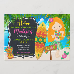 Luau Birthday Invitation Aloha Invites