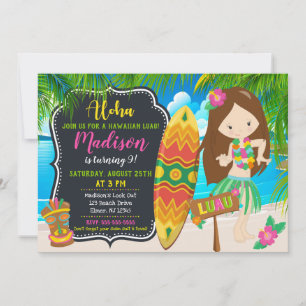 Luau Birthday Invitation Aloha Invites