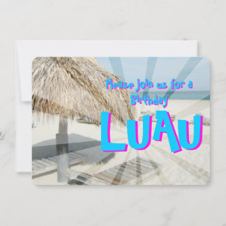 Luau Birthday Party Invitation, Beach Cabana Invitation