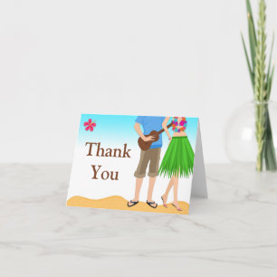 Luau Couple Wedding Shower Thank You Card