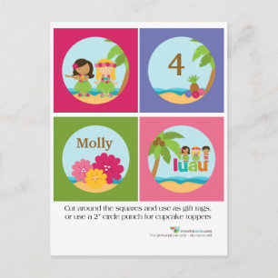 Luau Cupcake Toppers Postcard