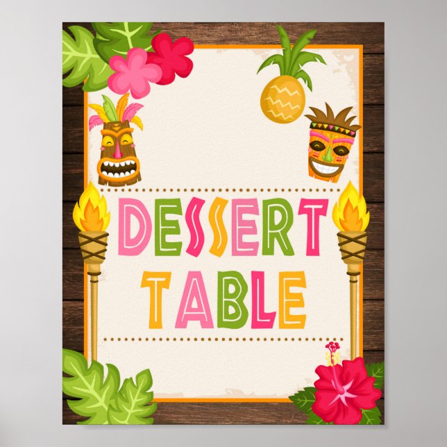 Luau Dessert Table Sign (Front)