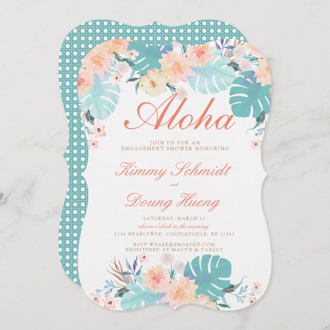 Luau Engagement Invitation (Front/Back)