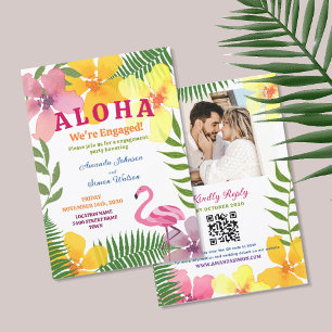 Luau Engagement Party QR Code Invitation