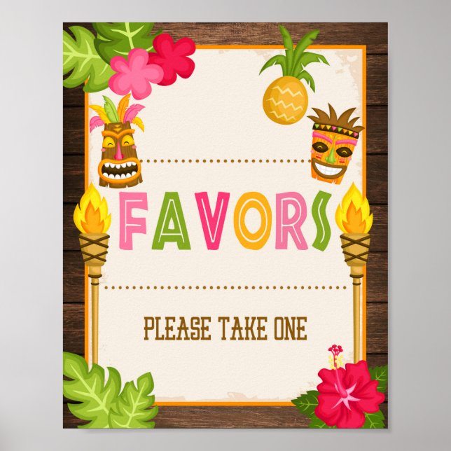 Luau Favors Sign (Front)