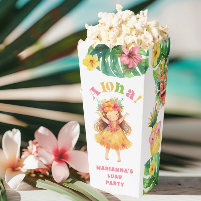 Luau Girl tropical Aloha birthday party Favour Box (Creator Uploaded)