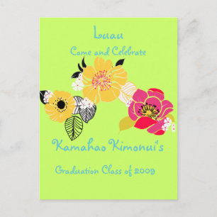 Luau Graduation Invitations tropical colours