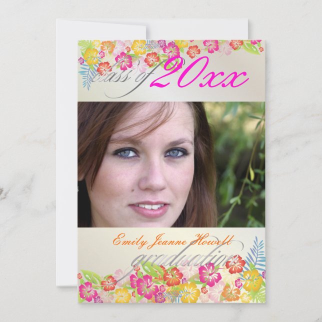 Luau Graduation Party Invitation (Front)