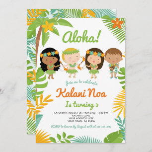 Luau Hawaiian Birthday Invitation