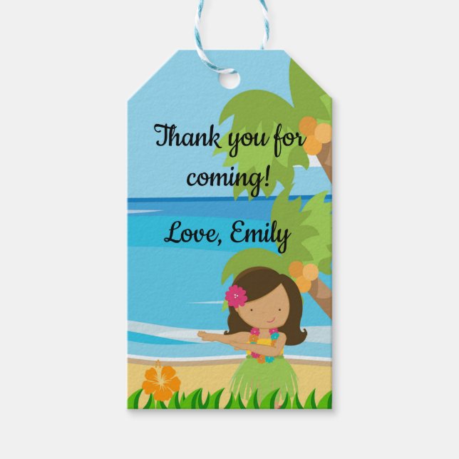 Luau hawaiian party hand tag girl birthday (Front)