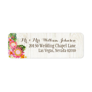 Luau Hawaiian Rustic Beach Wedding Labels