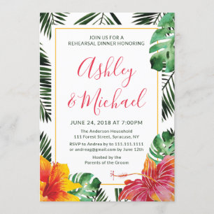 Luau Hawaiian Tropical Rehearsal Dinner Invitation