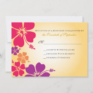 Luau / Hawaiian Wedding RSVP Invitation