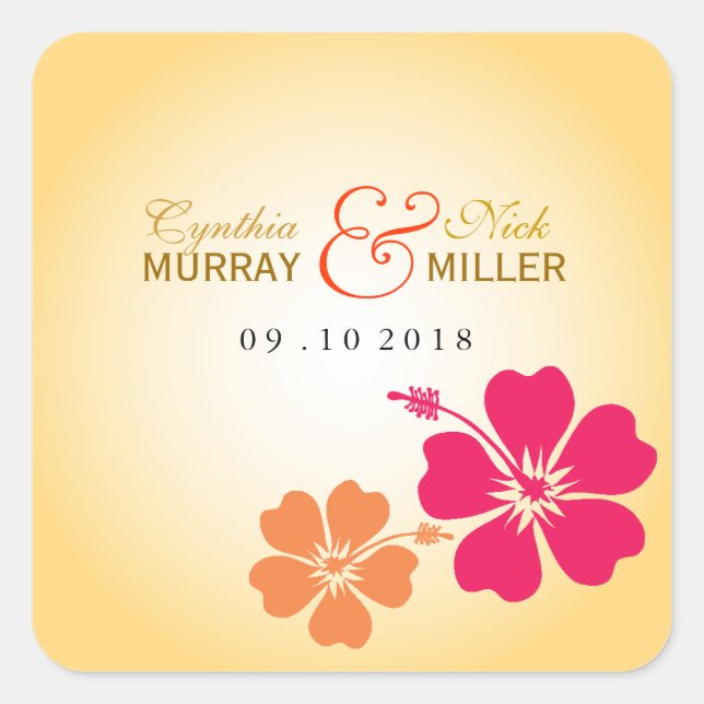 Luau / HawaiianWedding Sticker (Front)