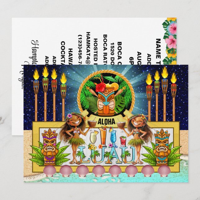 LUAU Invitation - See Back (Front/Back)
