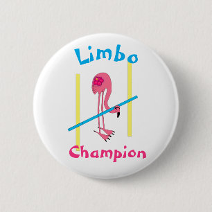 Luau Party Flamingo Limbo Champion 3" Button