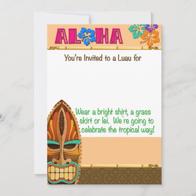 Luau Party Invitation (Front)