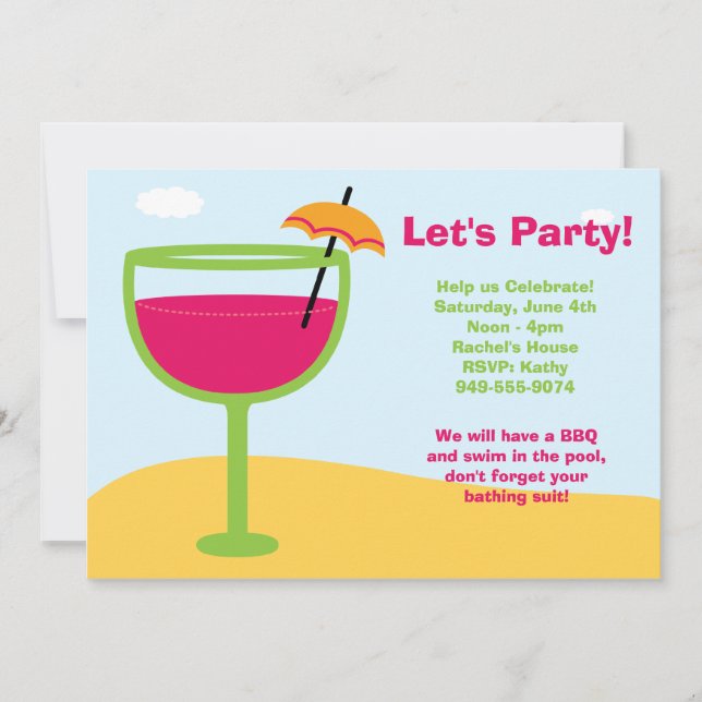 Luau Party Invitation (Front)