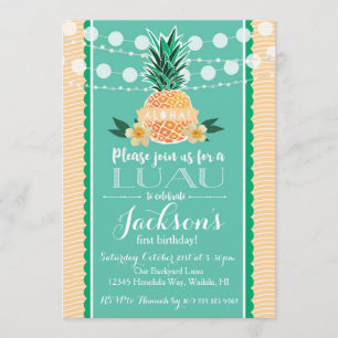 Luau Party Invitation for Birthday, Shower, etc