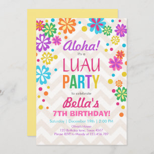 Luau party invitation Tropical Birthday Aloha