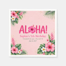 Luau Pink Tropical Aloha Birthday Paper
