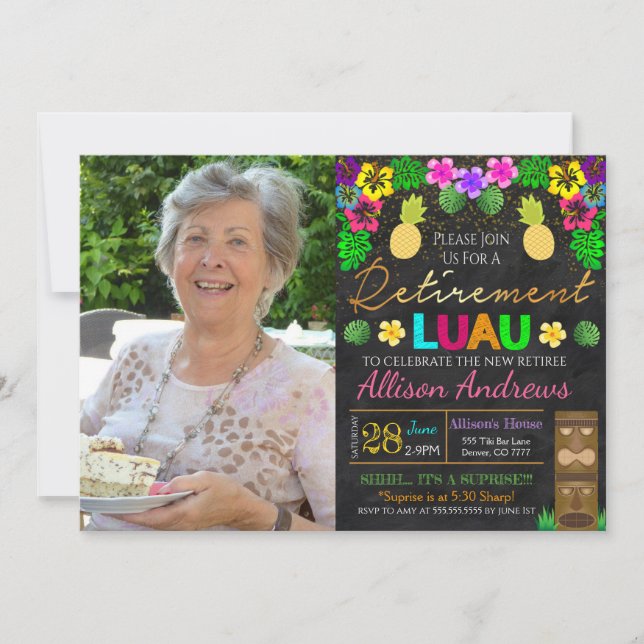 Luau Retirement Invitation (Front)