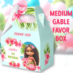 Luau Summer Birthday Tropical Beach Girl Medium Favour Box