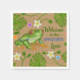 Luau Summer Party Tropical Frog Hawaiian Beach Fun Napkin