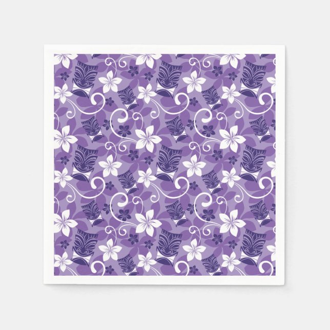 LUAU TIKI DESIGN (PURPLE) NAPKIN (Front)