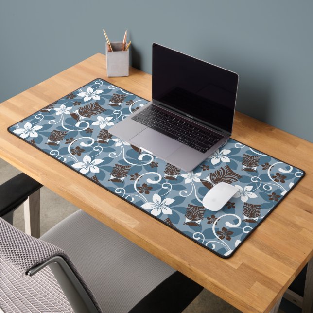 LUAU TIKI PATTERN (BLUE) DESK MAT (Office 2)