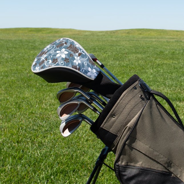 LUAU TIKI PATTERN (BLUE) GOLF HEAD COVER (In Situ)
