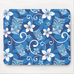 LUAU TIKI PATTERN (BLUE) MOUSE PAD