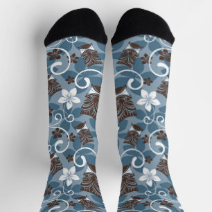LUAU TIKI PATTERN (BLUE) SOCKS