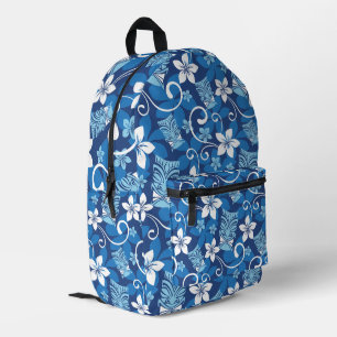 LUAU TIKI PATTERN (BRIGHT BLUE) PRINTED BACKPACK