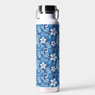 LUAU TIKI PATTERN (BRIGHT BLUE) WATER BOTTLE