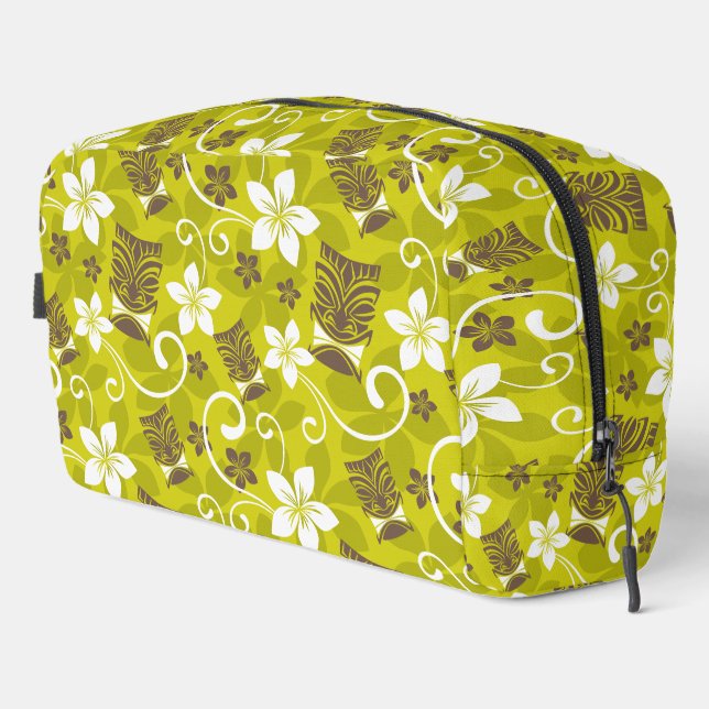 LUAU TIKI PATTERN (CHARCOAL) DOPP KIT (Right Corner)