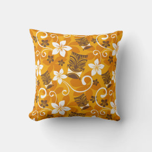 LUAU TIKI PATTERN (ORANGE) CUSHION