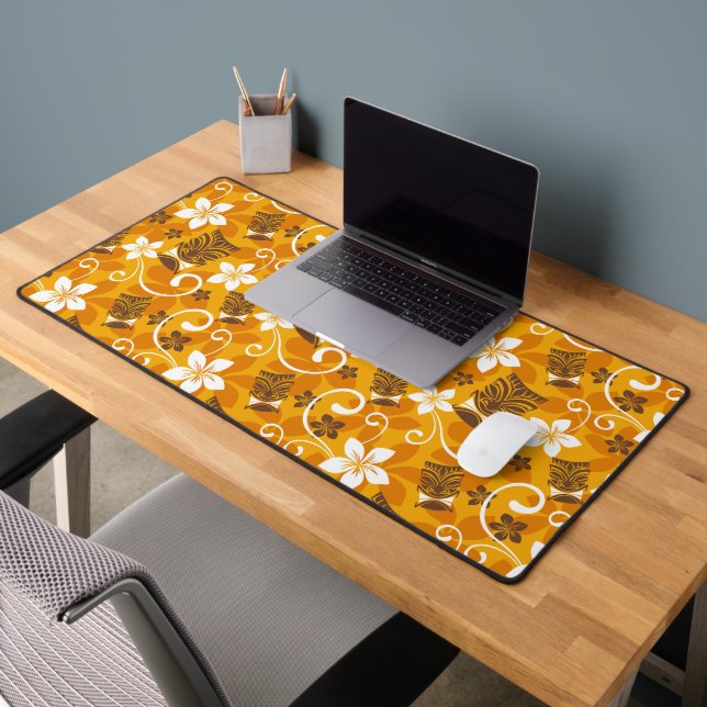 LUAU TIKI PATTERN (ORANGE) DESK MAT (Office 2)