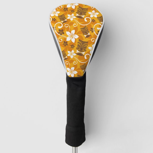 LUAU TIKI PATTERN (ORANGE) GOLF HEAD COVER (Front)