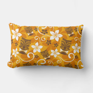 LUAU TIKI PATTERN (ORANGE) LUMBAR CUSHION