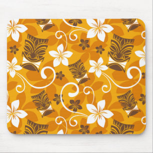LUAU TIKI PATTERN (ORANGE) MOUSE PAD