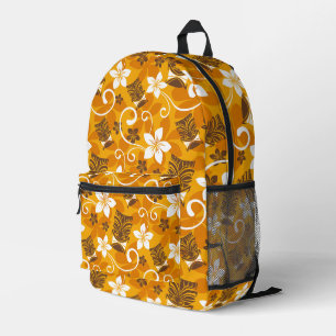 LUAU TIKI PATTERN (ORANGE) PRINTED BACKPACK