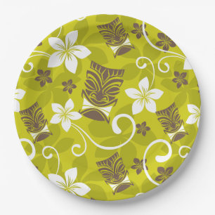 LUAU TIKI PATTERN PAPER PLATE