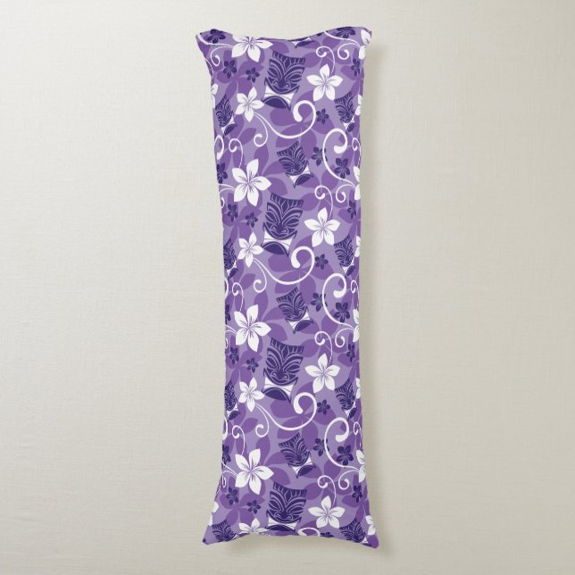 LUAU TIKI PATTERN (PURPLE) BODY CUSHION (Front Vertical)