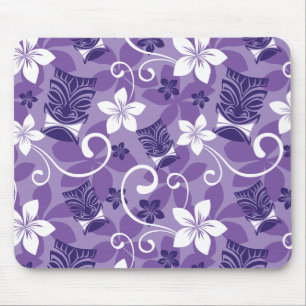 LUAU TIKI PATTERN (PURPLE) MOUSE PAD