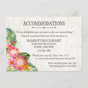 Luau Tropical Beach Resort Accommodations Enclosure Card