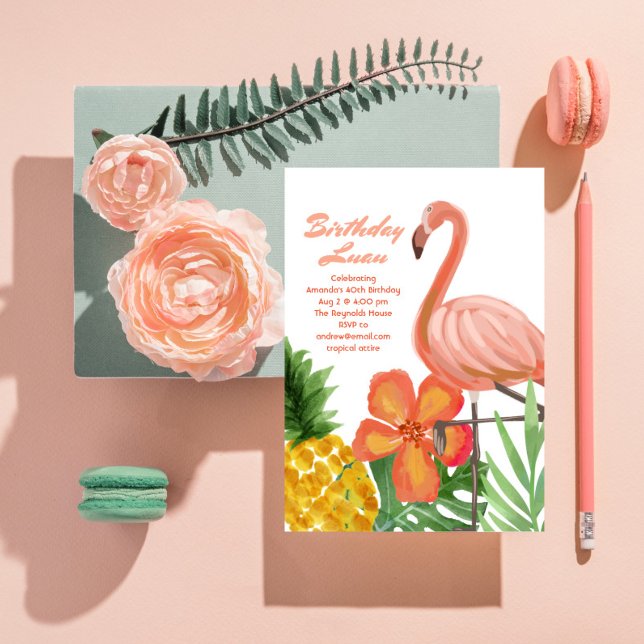 Luau Tropical Birthday Party Invitation (Creator Uploaded)