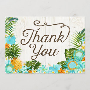 Luau Tropical Floral Beach Rustic Thank You