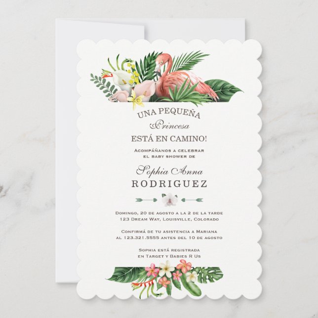 Luau Tropical Flowers Invitación de Baby Shower Invitation (Front)